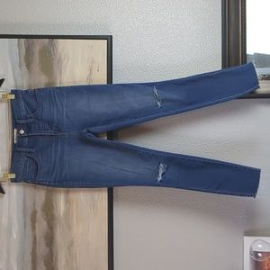 Madewell 10" High Rise Waist Roadtripper Distressed Raw Hem Skinny Jean Size 26